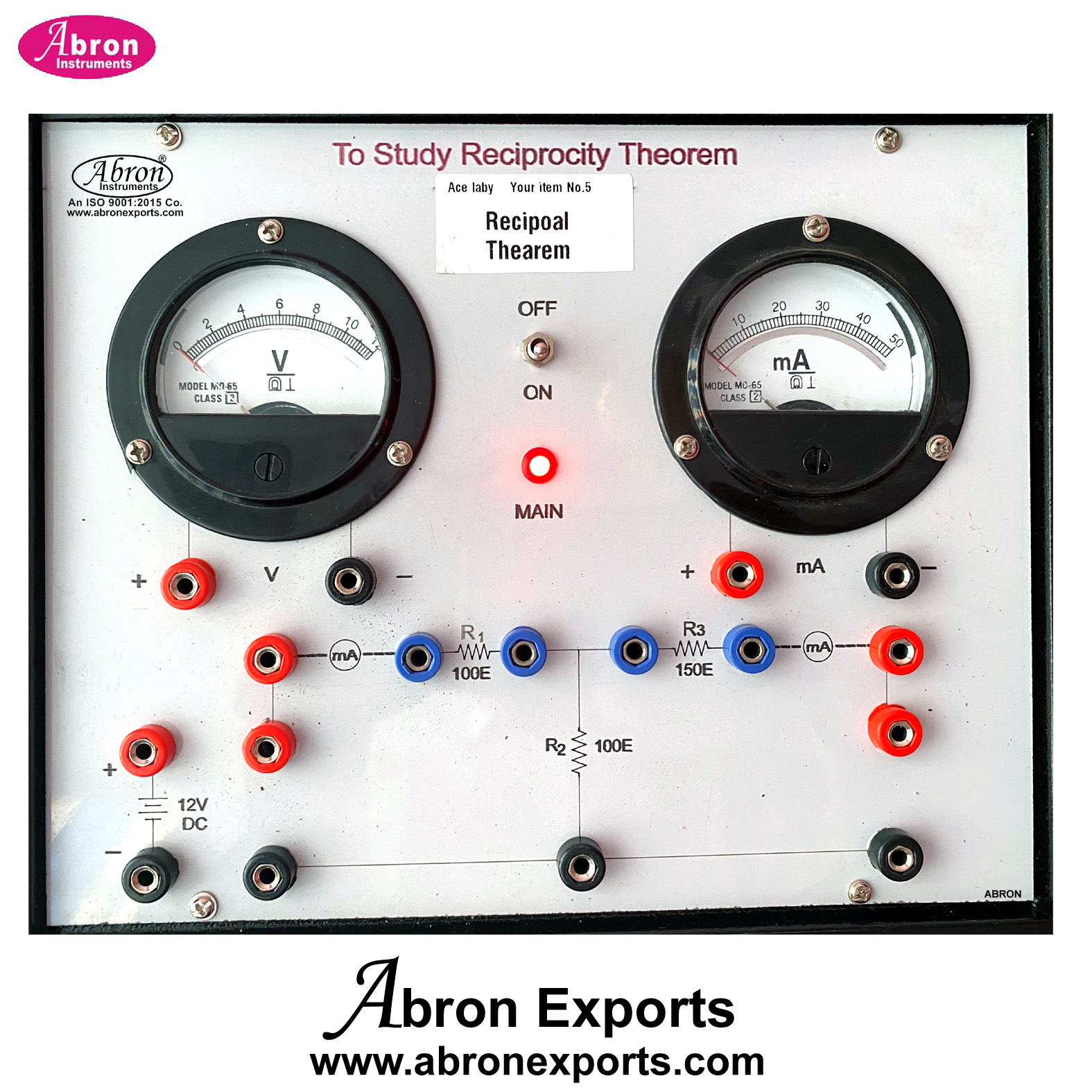 Study Theorem Reciprocity Theorem With Power Supply 2 Meters Electronic Trainer Kit Abron AE-1430RE 